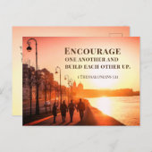 1 Die Thessaloniker 5:11 ermuntern einander zur Bi Postkarte (Vorne/Hinten)