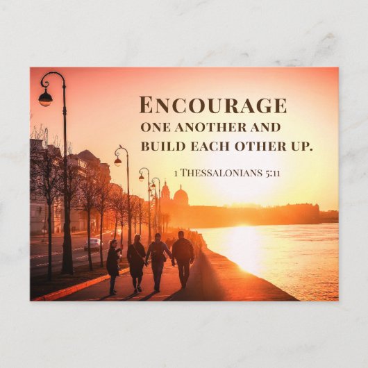 1 Die Thessaloniker 5:11 ermuntern einander zur Bi Postkarte (Vorderseite)