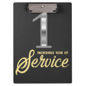 1 Dienstjahr 1. Mitarbeiter-Jubiläum Klemmbrett (Vorderseite)