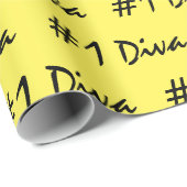 #1 Diva Yellow Wrapping Paper Geschenkpapier (Rolleneckpunkt)