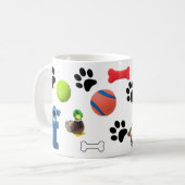#1 Dog Opa mit Dog Toy Graphics Kaffeemaschine Tas Kaffeetasse (Vorderseite Links)
