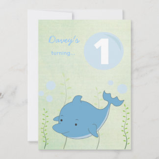 1. Dolphin unter dem Meer zum Geburtstag Einladung