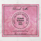 1. Drink auf uns - DRINK ME PINK Gastgeschenk Hoch Bierflaschenetikett (Einzelnes Label)