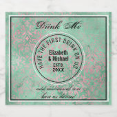 1. Drink auf uns - GETRÄNKE ME Minze Gastgeschenk Bierflaschenetikett (Einzelnes Label)