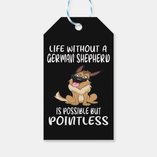 1 Ein Leben ohne einen deutschen Schäferhund ist m Geschenkanhänger (Vorderseite)