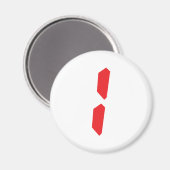 1 ein roter Wecker, digitaler Wecker Magnet (Vorderseite/Rückseite)