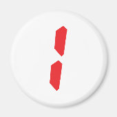 1 ein roter Wecker, digitaler Wecker Magnet (Vorne)