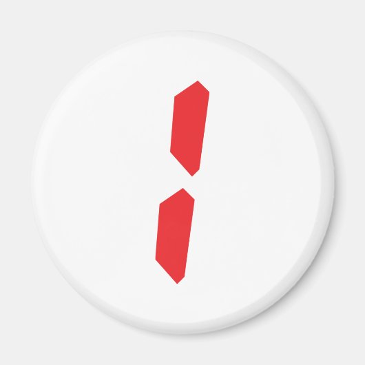 1 ein roter Wecker, digitaler Wecker Magnet (Vorne)