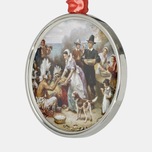 1. Erntedank Silbernes Ornament (Links)