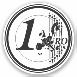 1 Euro-Münzhandgefertigt Aufkleber