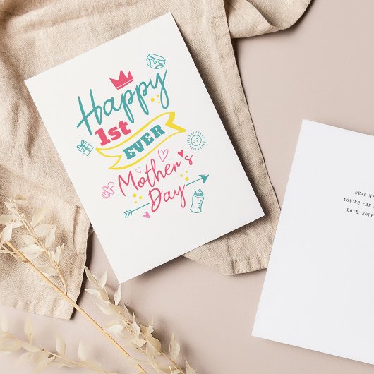 1. Ever Mothers Day Pink Blue Typografy Feiertagskarte