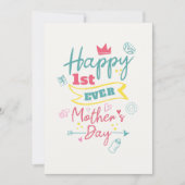 1. Ever Mothers Day Pink Blue Typografy Feiertagskarte (Vorderseite)