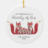 1. Familie von sechs Personalisierten Niedlichen W Keramik Ornament (Hinten)