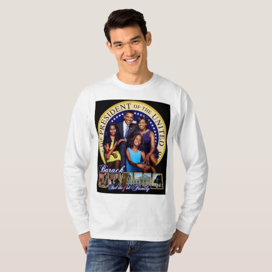 1. Familien-langer Hülsen-T - Shirt iBODY Obama (Vorne ganz)