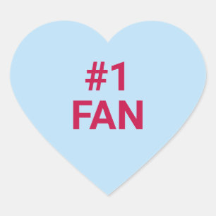 #1 Fan Blue niedlich fun Valentine's Day Gespräch Herz-Aufkleber