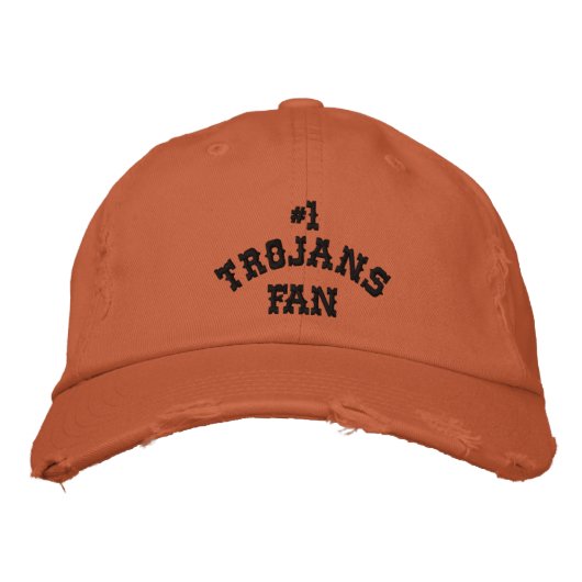 #1 Fan Burnt Orange und Black Twill Cap Bestickte Kappe (Vorderseite)