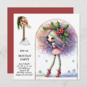 *~* 1 Fantasy Niedlich Sweet Woman Elf Einladung (Vorne/Hinten)