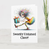 * 1 farbiges Weihnachtsmädchen-Geschenk AP97 Dankeskarte (Vorderseite)