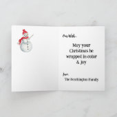 * 1 farbiges Weihnachtsmädchen-Geschenk AP97 Dankeskarte (Innenseite)