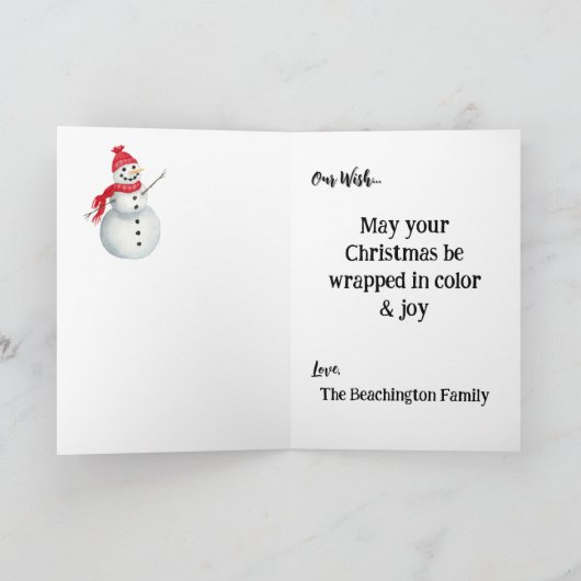 * 1 farbiges Weihnachtsmädchen-Geschenk AP97 Dankeskarte (Innenseite)