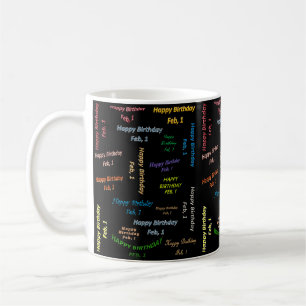 1. Februar Geburtstags-Tasse Kaffeetasse