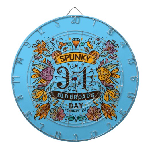 1. Februar - Spunky Old Broads Day Dartscheibe (vorne)