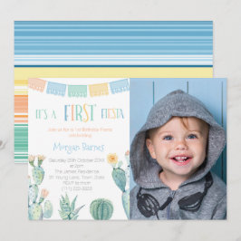 1. Fiesta Mexican Theme Boy First Birthday Party Einladung