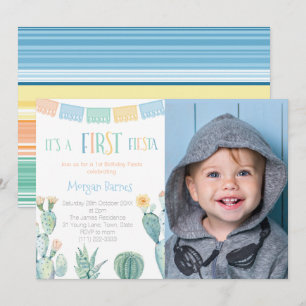 1. Fiesta Mexican Theme Boy First Birthday Party Einladung