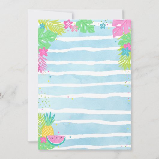 1. Flamingo Birthday Einladung (Rückseite)