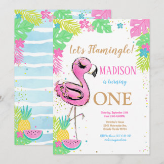 1. Flamingo Birthday Einladung