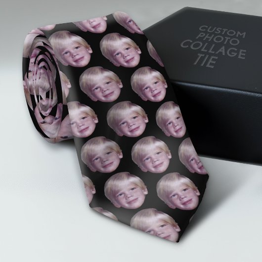 1 Floating Head Foto Halb Drop Muster schwarz hinz Krawatte