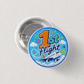 1. Flug farbiges Flugzeug Souvenir Button (Vorne & Hinten)