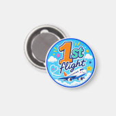 1. Flug farbiges Flugzeug Souvenir Magnet (Vorderseite/Rückseite)