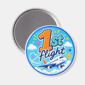 1. Flug farbiges Flugzeug Souvenir Magnet (Vorderseite/Rückseite)