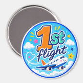 1. Flug farbiges Flugzeug Souvenir Magnet (Vorderseite/Rückseite)