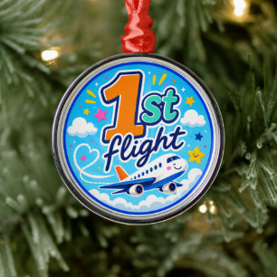 1. Flug farbiges Flugzeug Souvenir Ornament Aus Metall