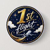 1. Flug Flugzeug Button (Vorderseite)