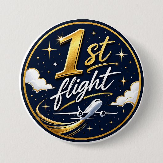 1. Flug Flugzeug  Button (Vorderseite)
