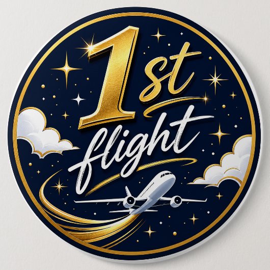 1. Flug Flugzeug Button (Vorderseite)