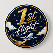 1. Flug Flugzeug Button (Vorderseite)