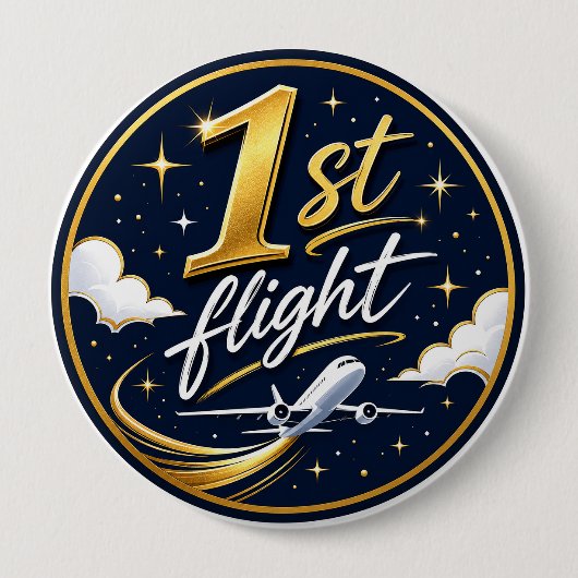 1. Flug Flugzeug Button (Vorderseite)