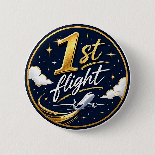 1. Flug Flugzeug  Button (Vorderseite)