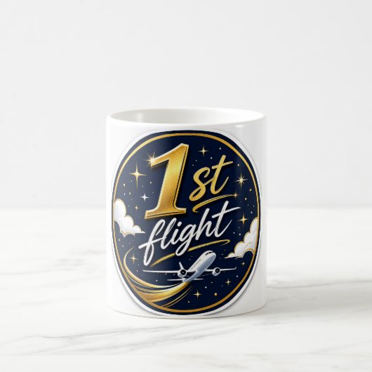 1. Flug Flugzeug Kaffeetasse (Mittel)