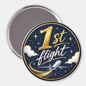 1. Flug Flugzeug Magnet (Vorderseite/Rückseite)