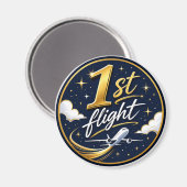 1. Flug Flugzeug  Magnet (Vorderseite/Rückseite)
