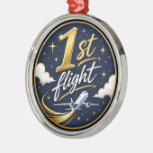 1. Flug Flugzeug Ornament Aus Metall (Links)