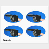 #1 Foam Finger Ovaler Aufkleber (Blatt)