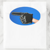 #1 Foam Finger Ovaler Aufkleber (Tasche)