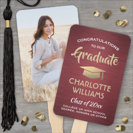 1 Foto Abschluss Brushed Burgundy Red Gold White Fächer