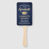 1 Foto Abschluss Brushed Navy Blue Gold & White Fächer (Vorderseite)